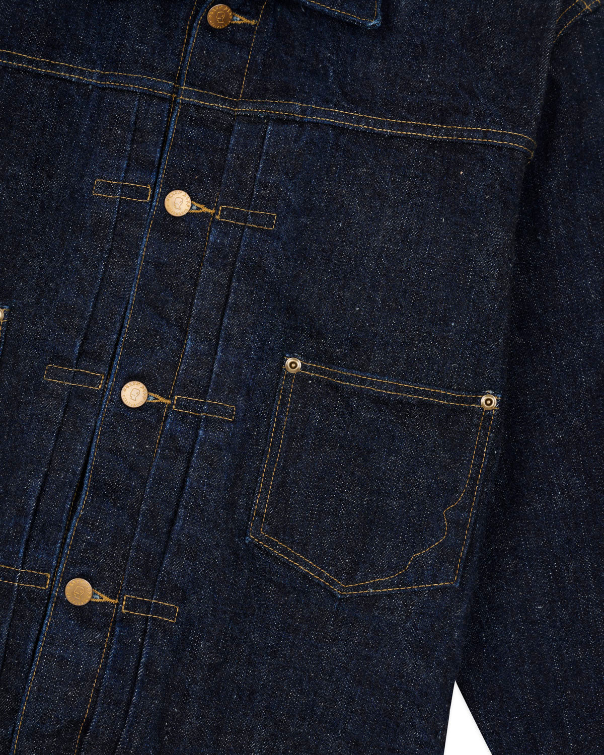 15.5oz Selvedge Denim Trucker Jacket - Rinsed Indigo - Image 3