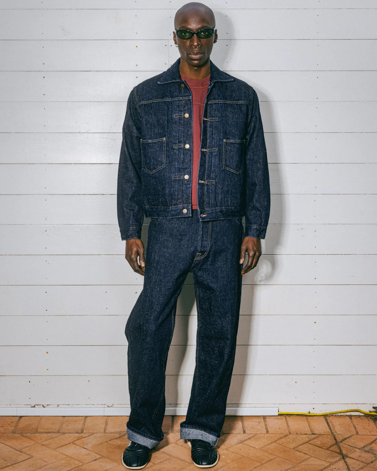 15.5oz Selvedge Denim Trucker Jacket - Rinsed Indigo - Image 6
