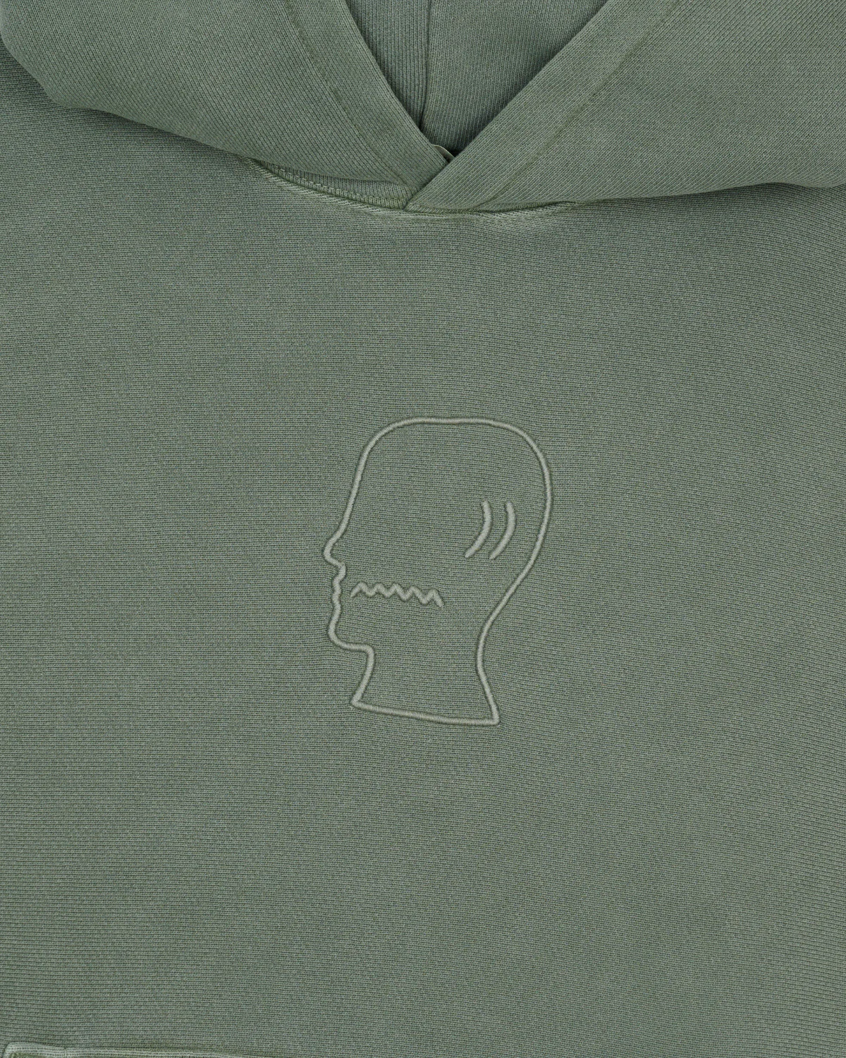 3D Embroidered Logohead Garment Dyed Hoodie - Ivy - Image 3