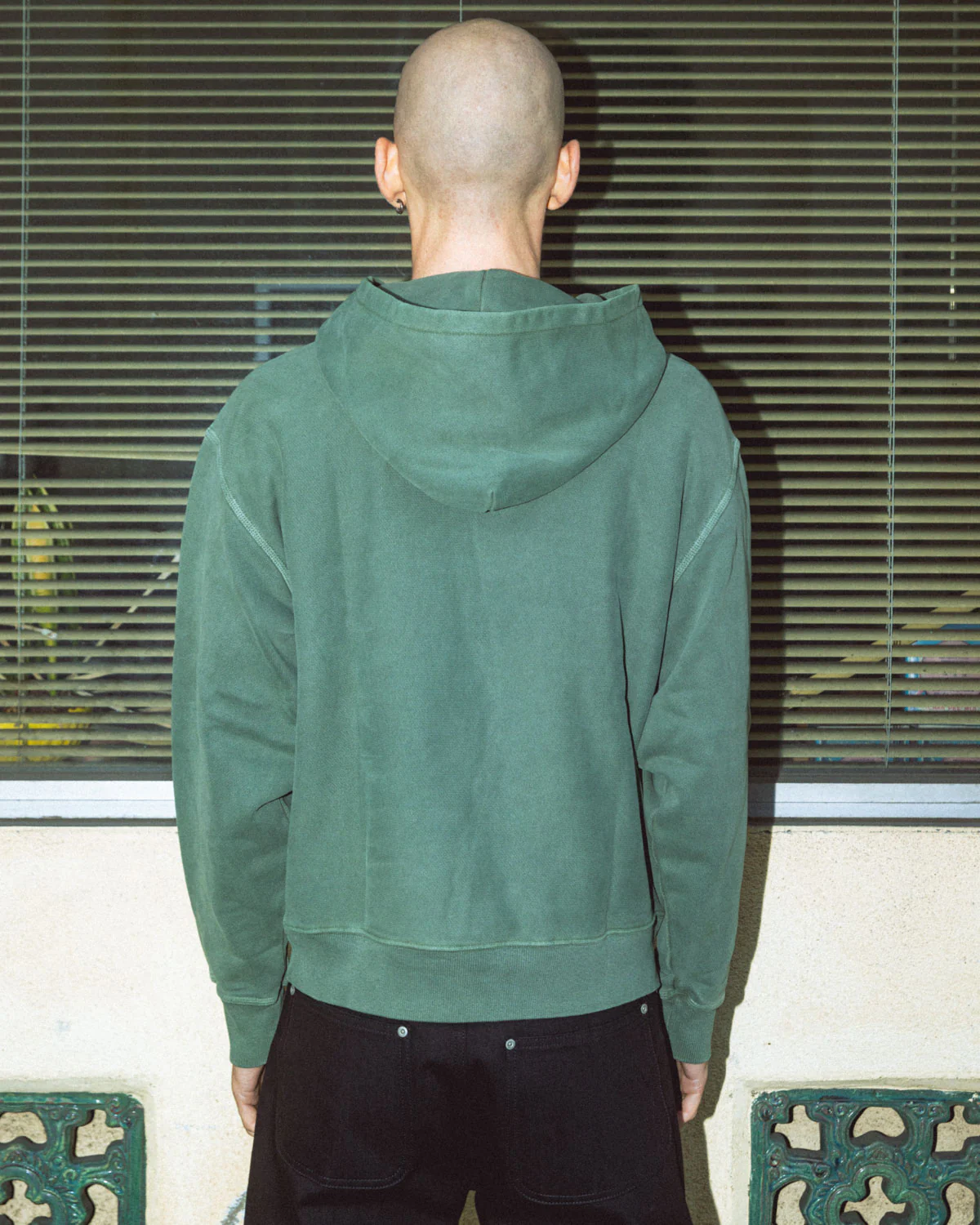 3D Embroidered Logohead Garment Dyed Hoodie - Ivy - Image 6