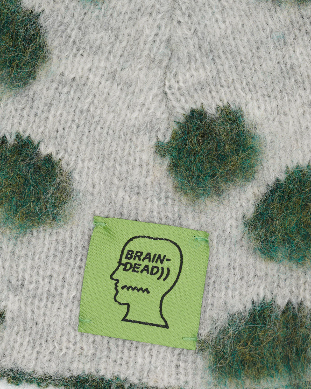 Alpaca Knit Polka Dot Ear Flap Beanie - Olive - Image 3