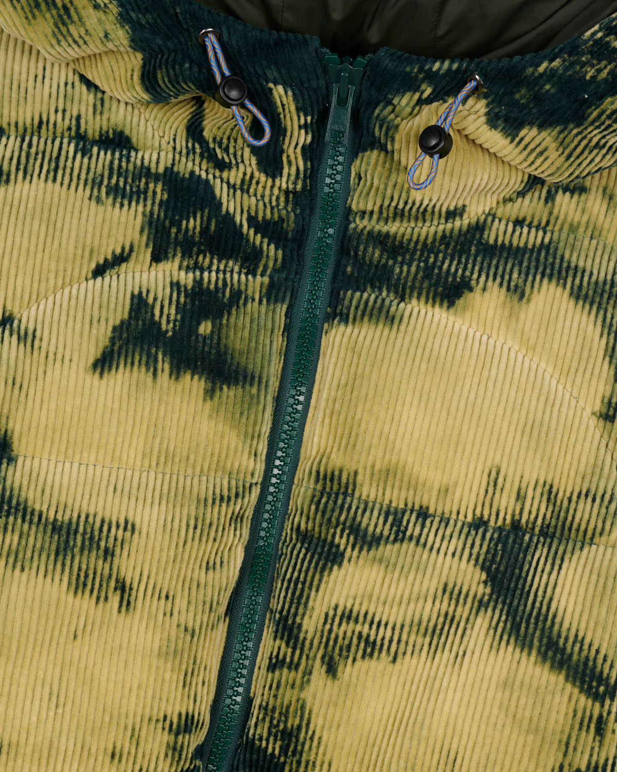 Bleach Dyed Dimension Puffer Jacket - Olive - Image 5
