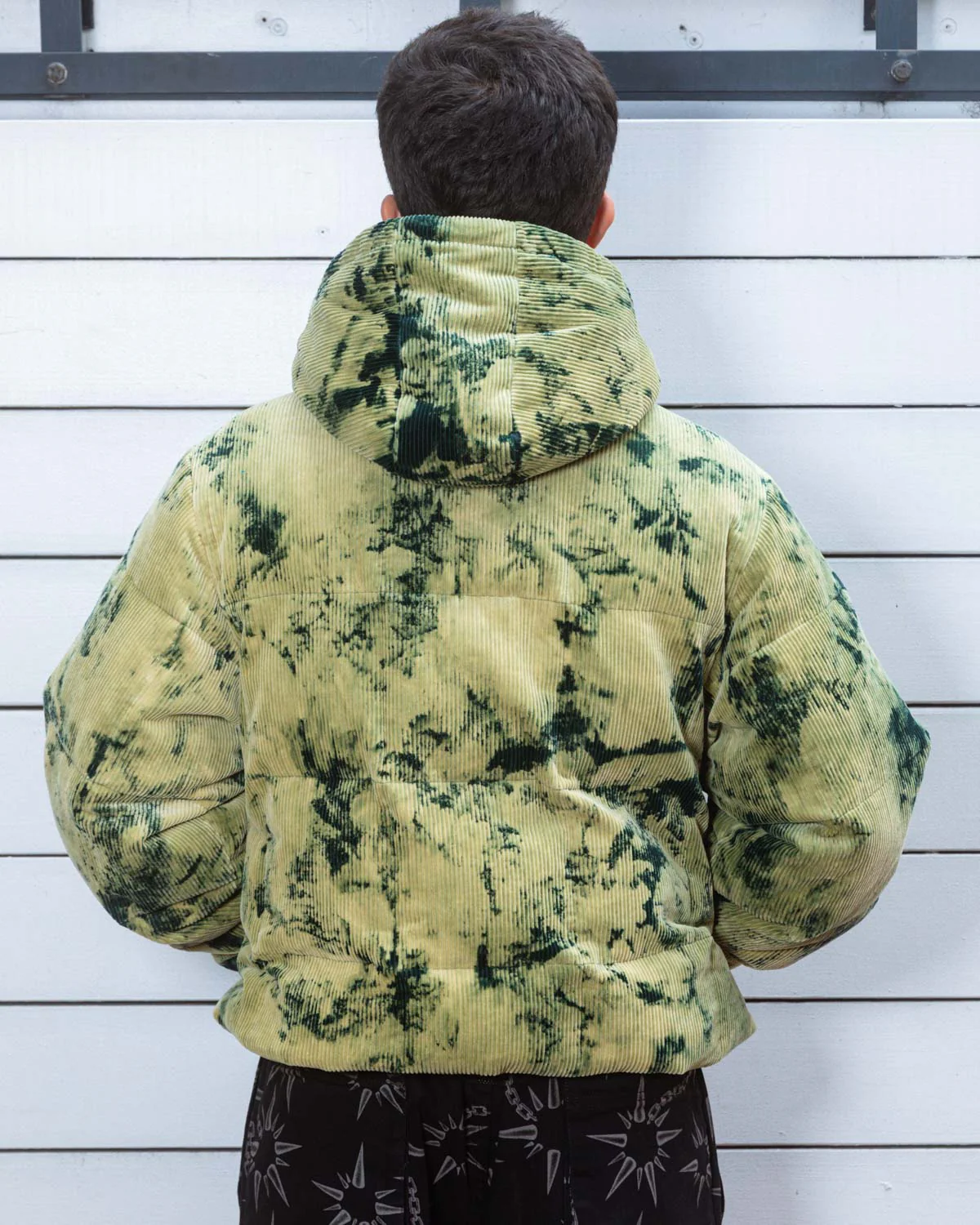 Bleach Dyed Dimension Puffer Jacket - Olive - Image 6