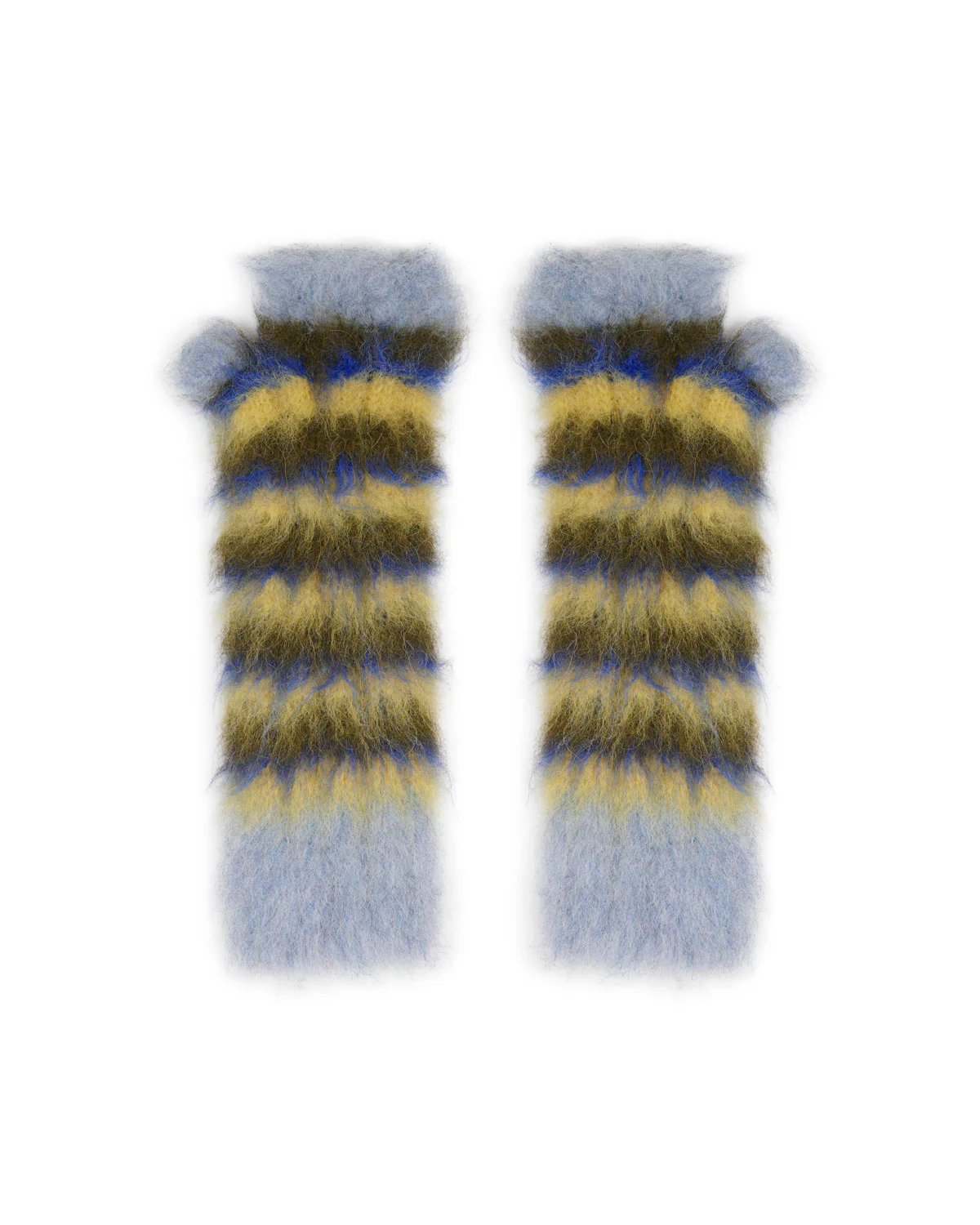 Blurry Lines Fingerless Gloves - Light Blue Multi
