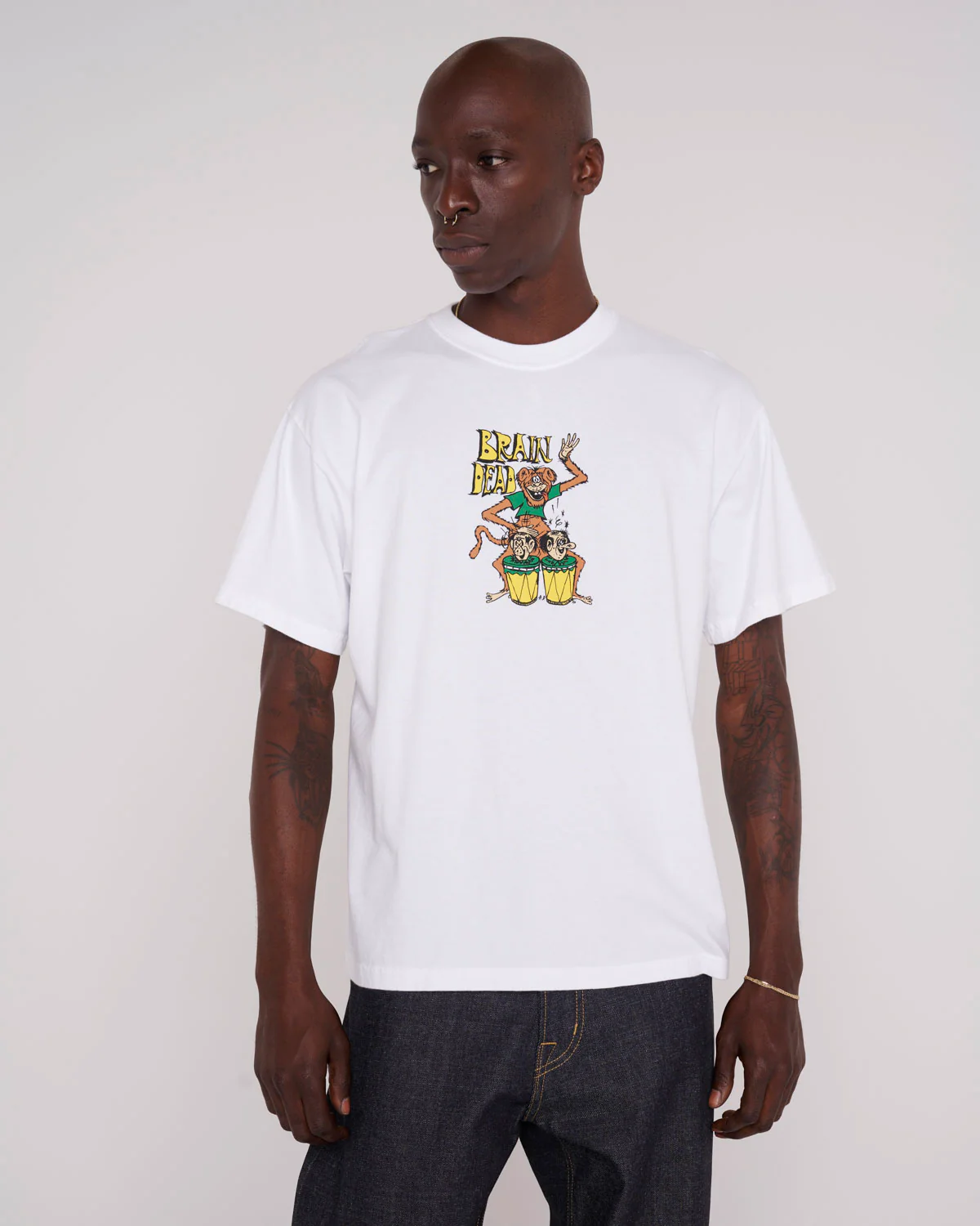 Bongo Brain T-shirt - White - Image 4