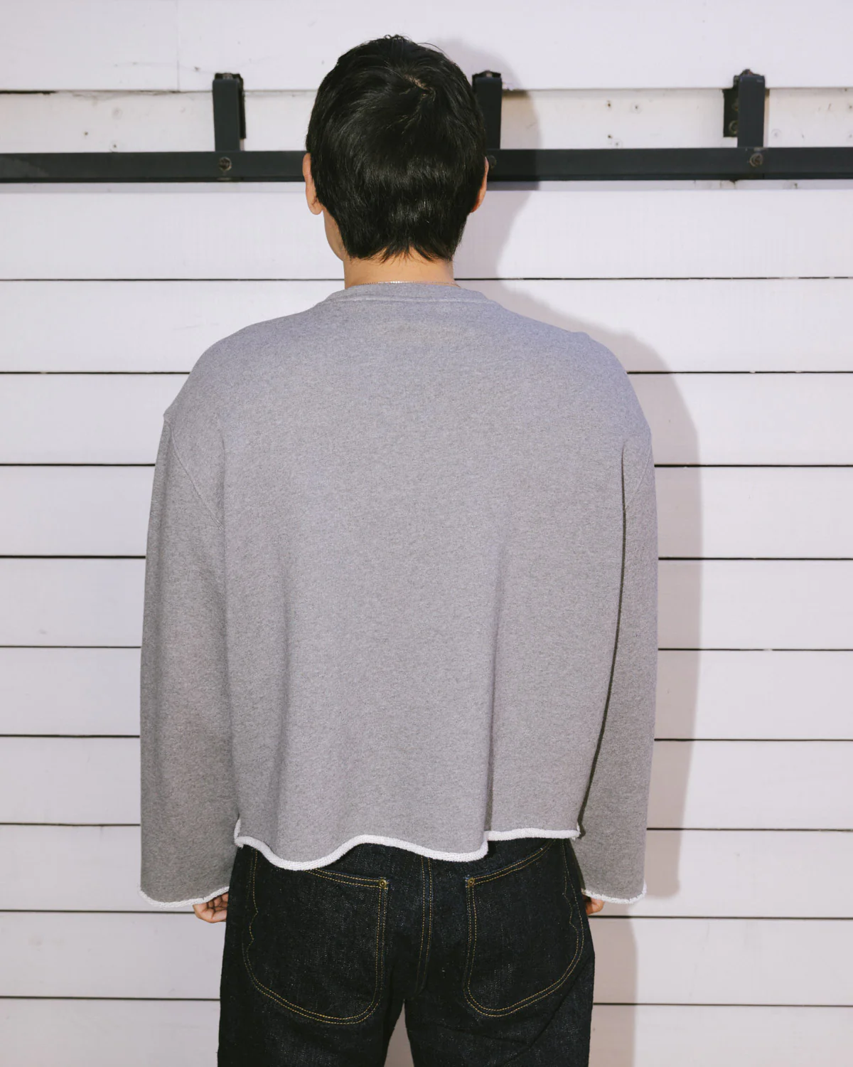 Boxy French Terry Sweatshirt - Heather Grey - Image 6