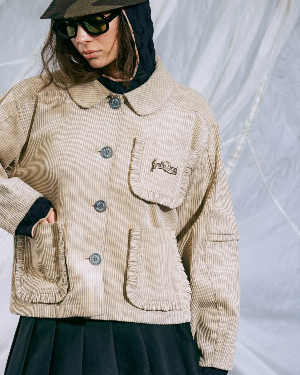 Boxy Ruffle Jacket - Natural - Image 4