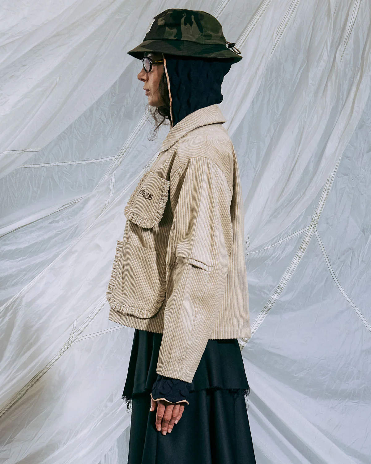 Boxy Ruffle Jacket - Natural - Image 6