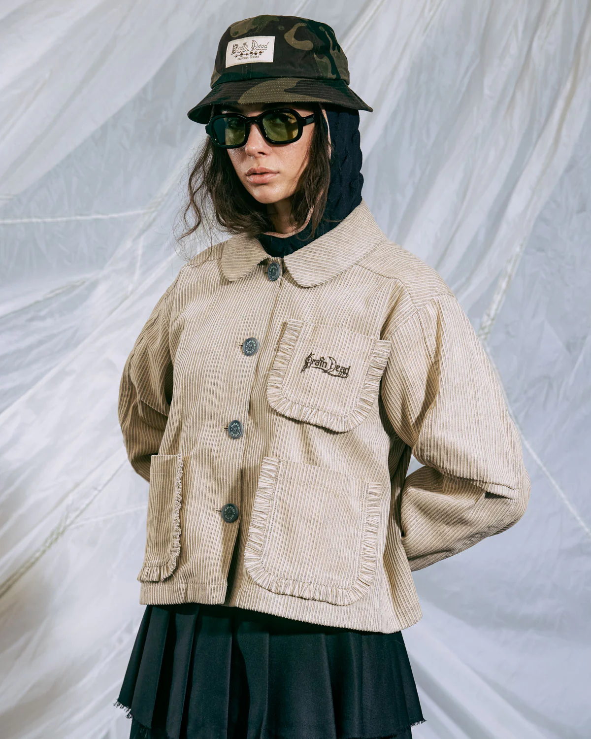 Boxy Ruffle Jacket - Natural - Image 8