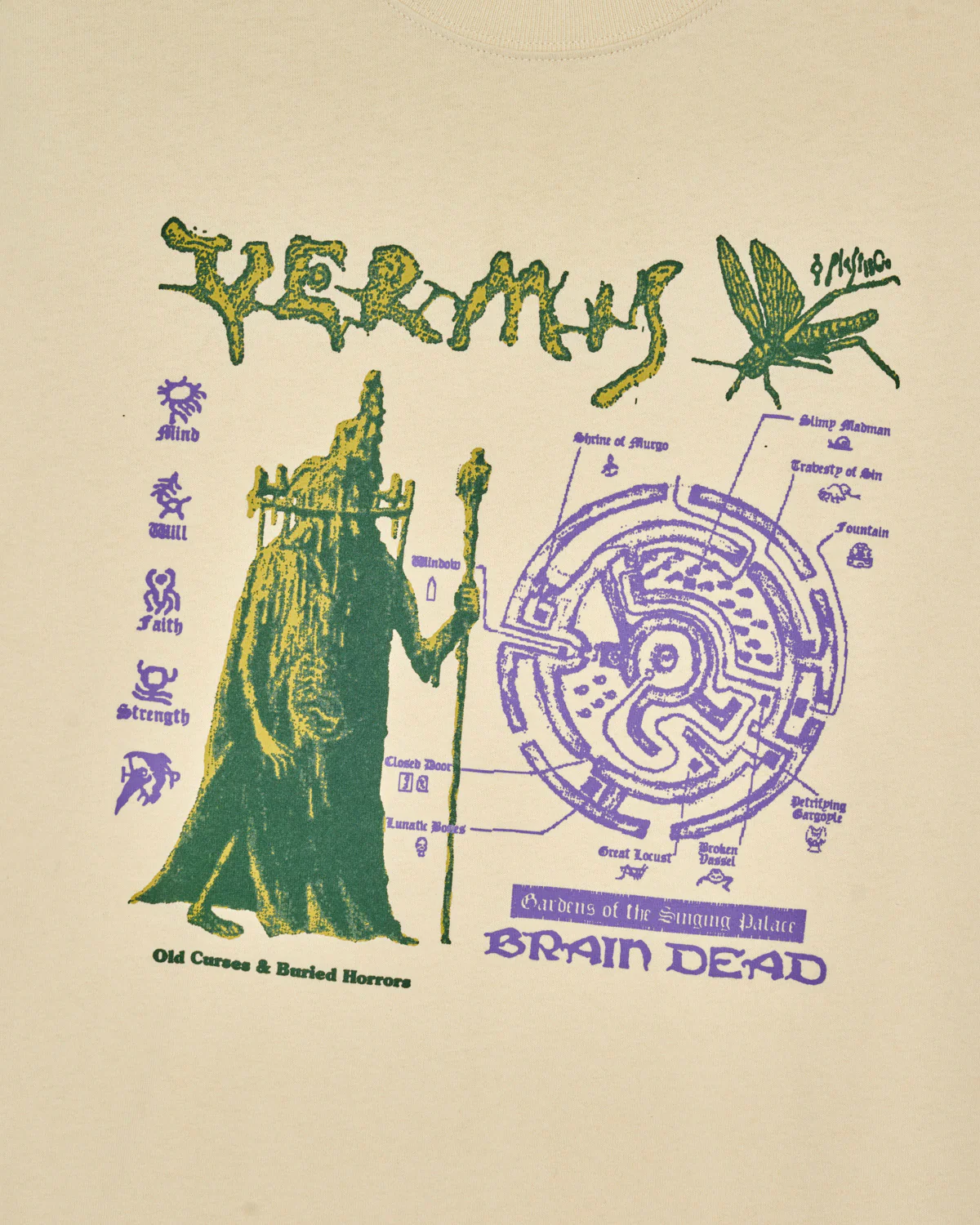 Brain Dead Fantasy Games Vermis Old Curses T-shirt - Natural - Image 2