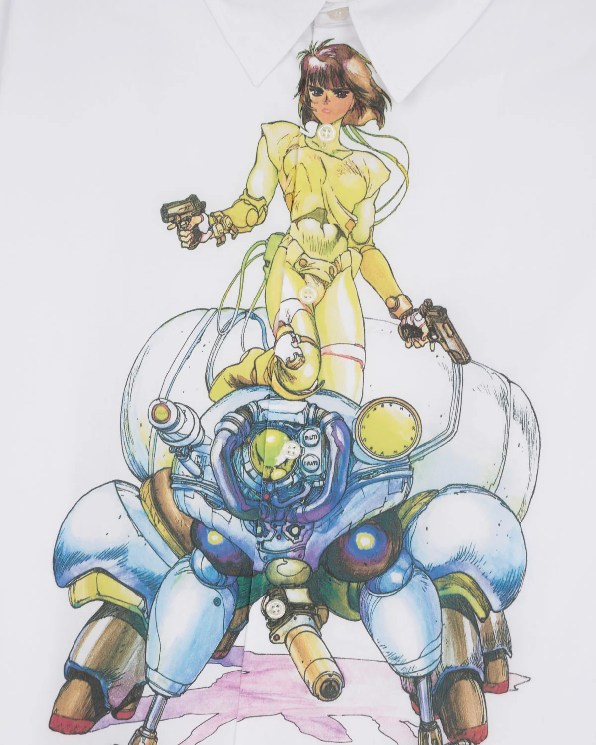Brain Dead x Ghost In The Shell Fuchikoma Button Up - White - Image 3