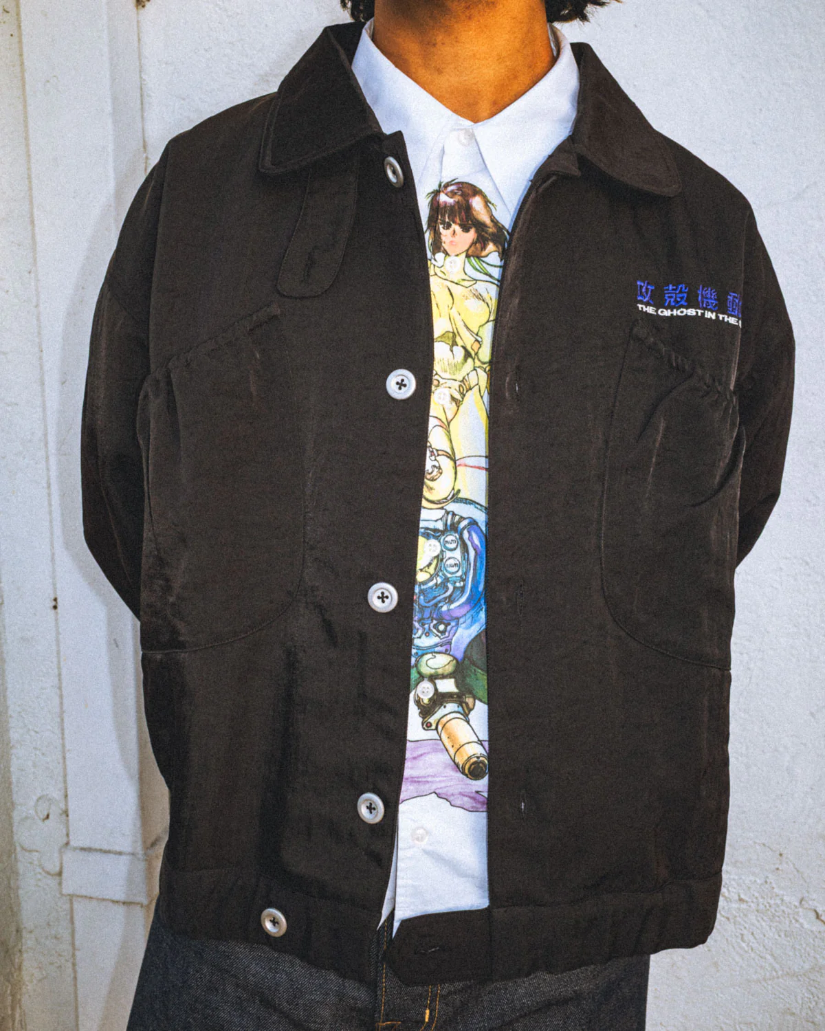 Brain Dead x Ghost In The Shell Titan Bomber Jacket - Black - Image 4