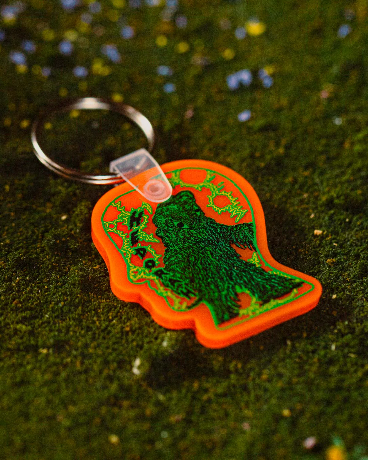 Brain Dead x Godzilla Hedorah Logohead Keychain - Clear Orange - Image 4