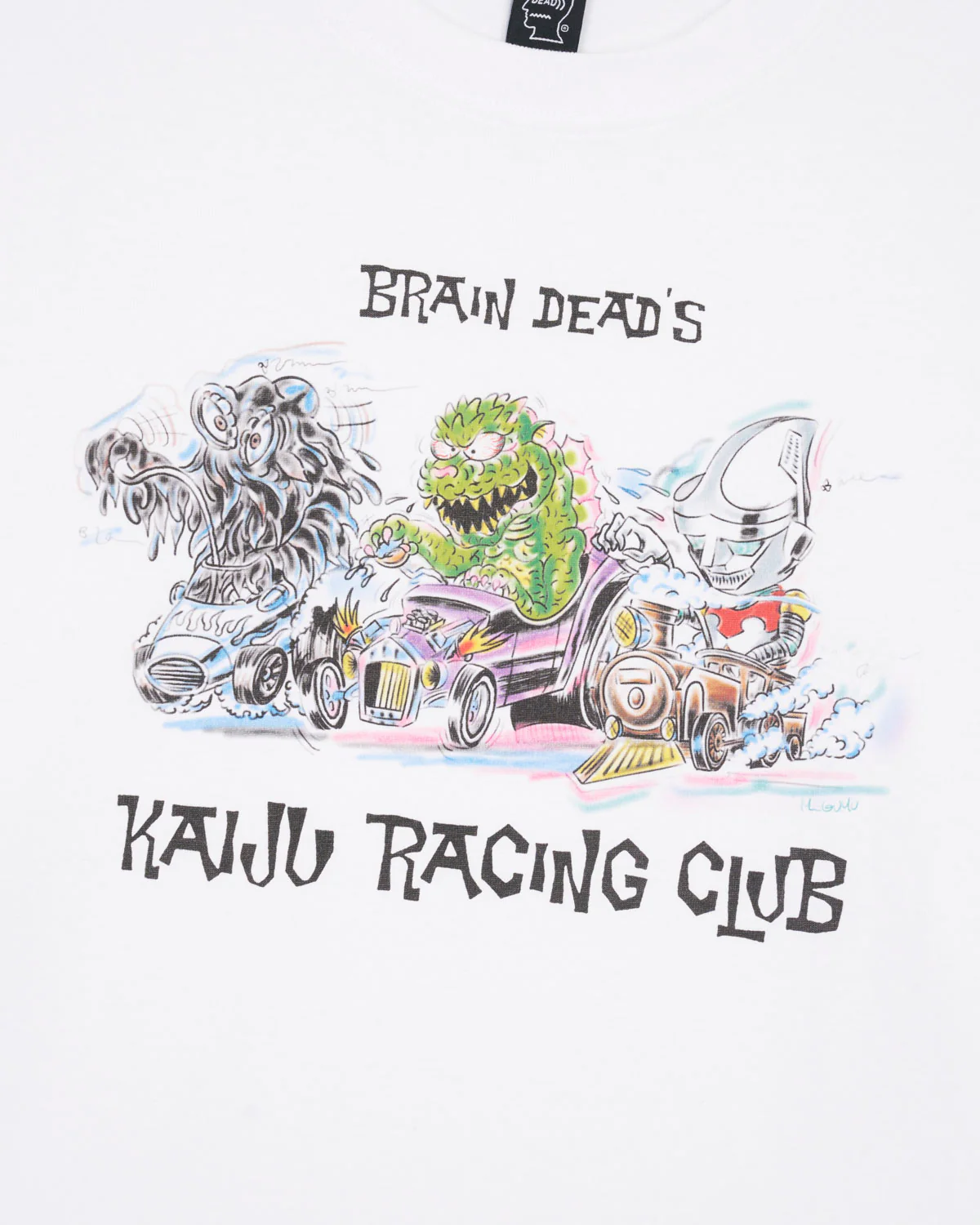 Brain Dead x Godzilla Kaiju Racing Team T-shirt - White - Image 2