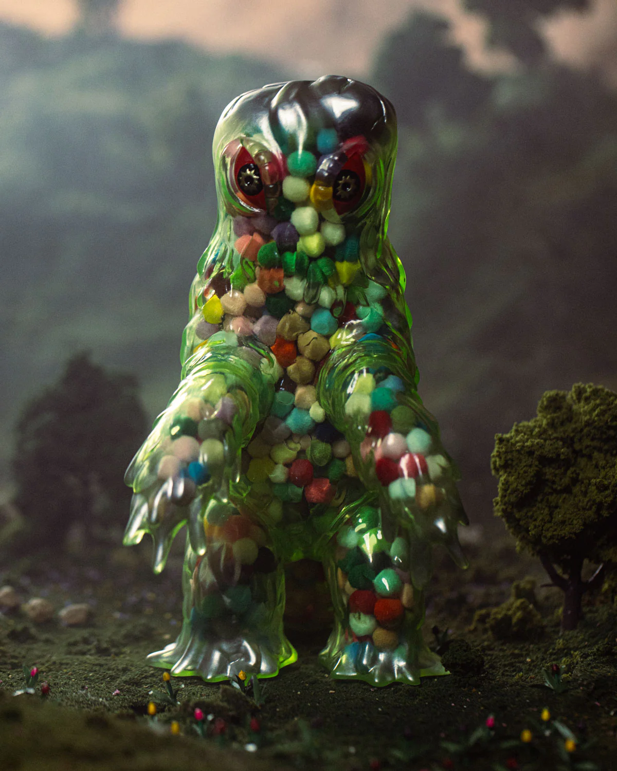 Brain Dead x Godzilla Marusan Hedorah - Clear Green - Image 5