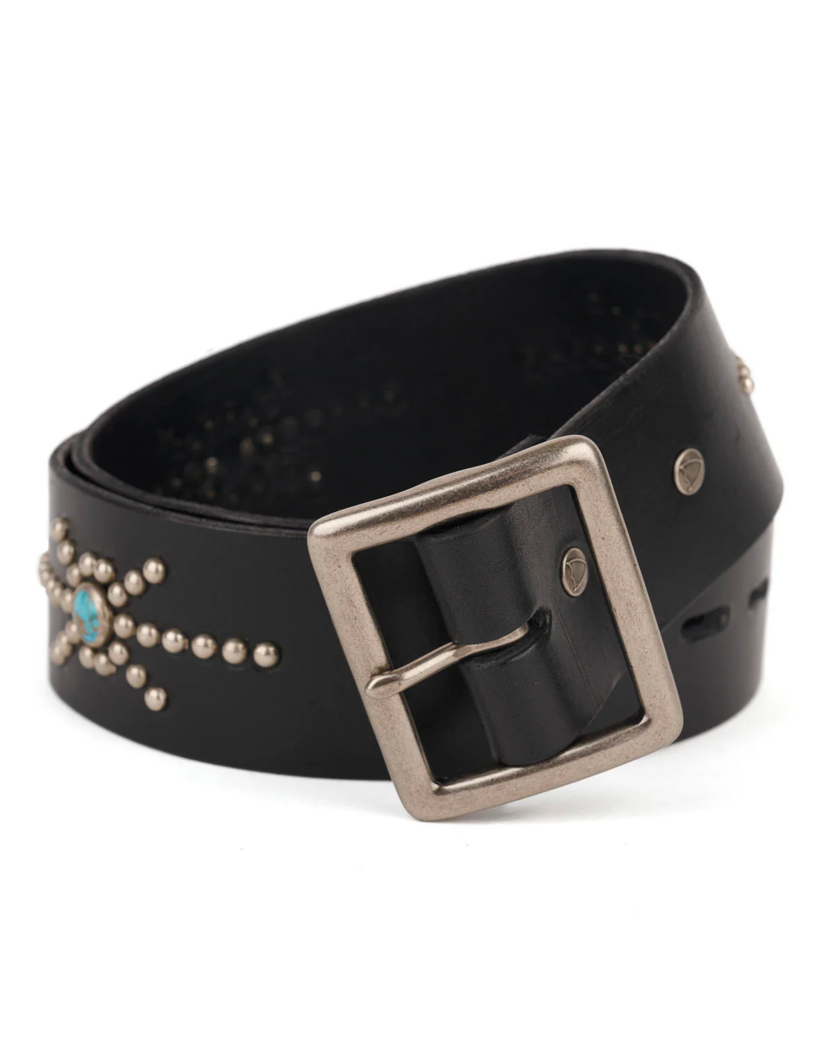 Brain Dead x Hollywood Trading Co Turquoise Studded Standard Belt - Black - Image 5
