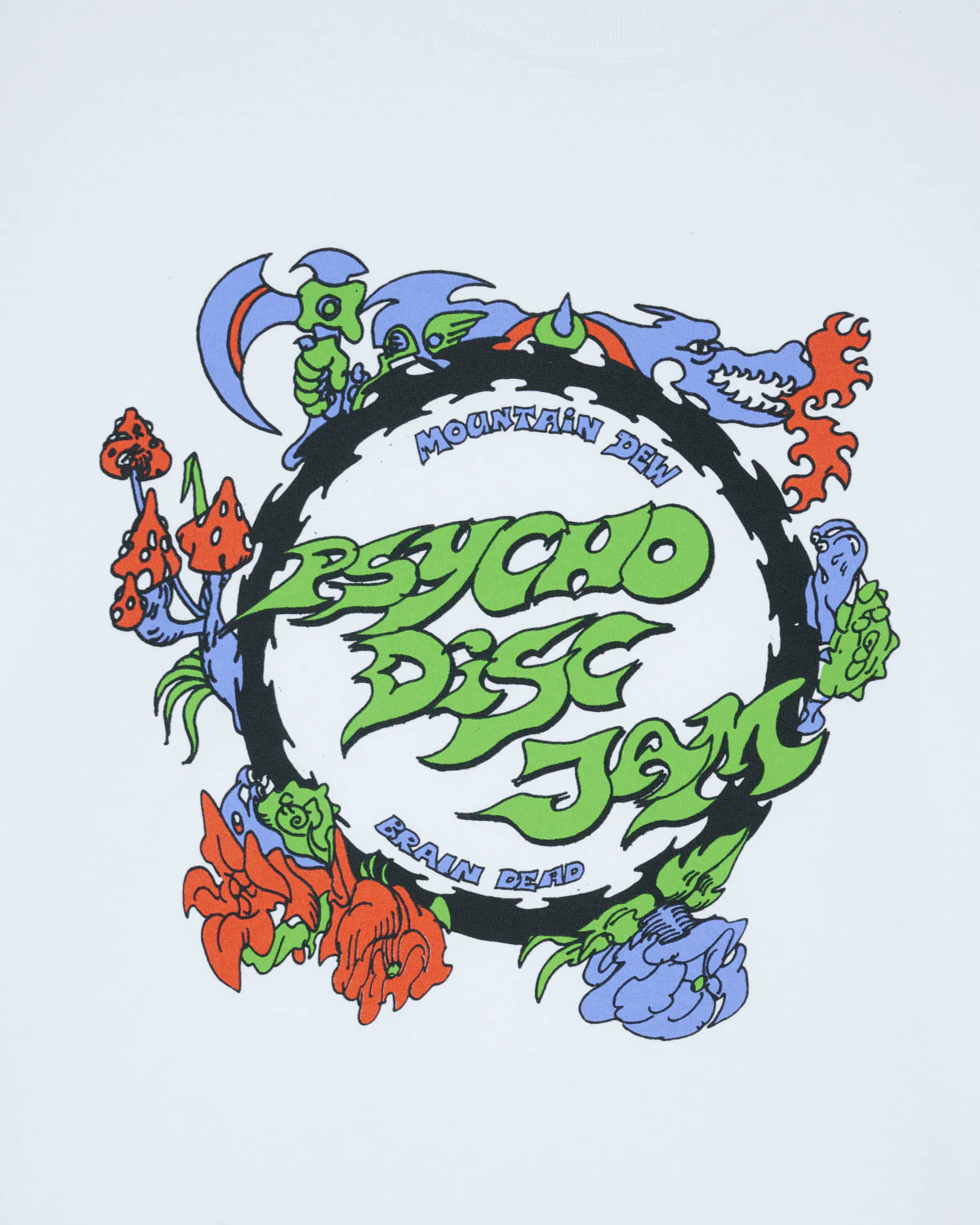 Brain Dead x Mountain Dew Psycho Disc Jam T-shirt - White - Image 2