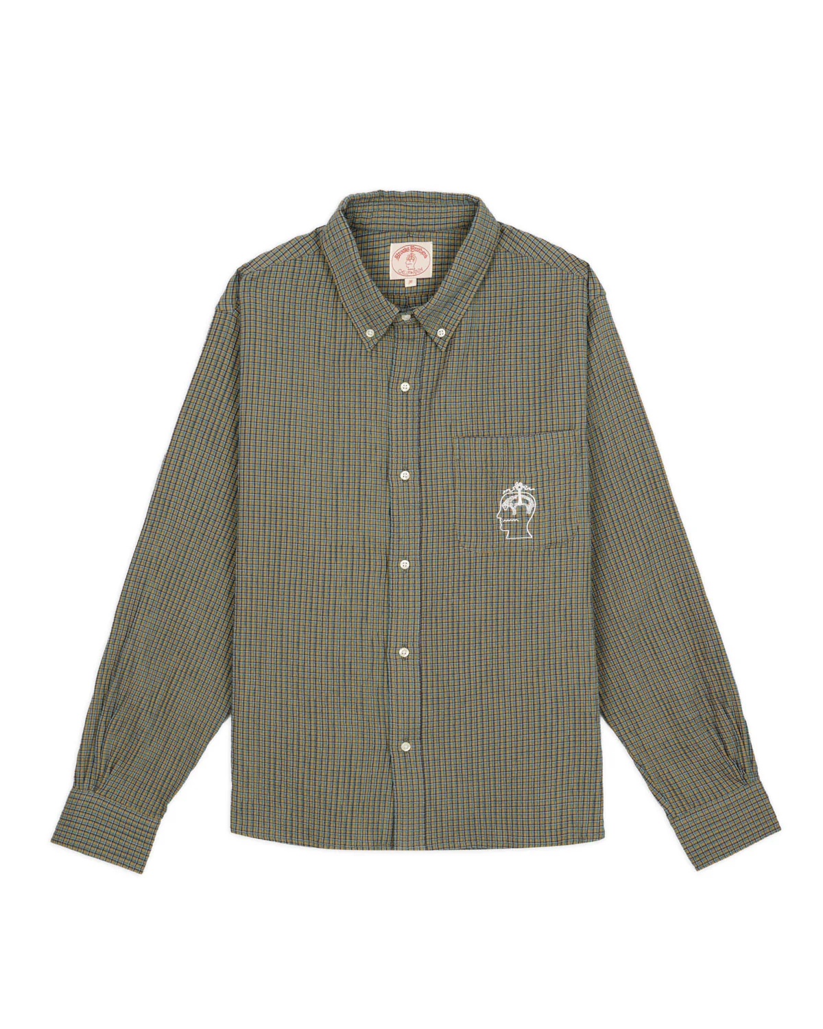 Brooks Brothers California Check Oxford Button Up Shirt - Green