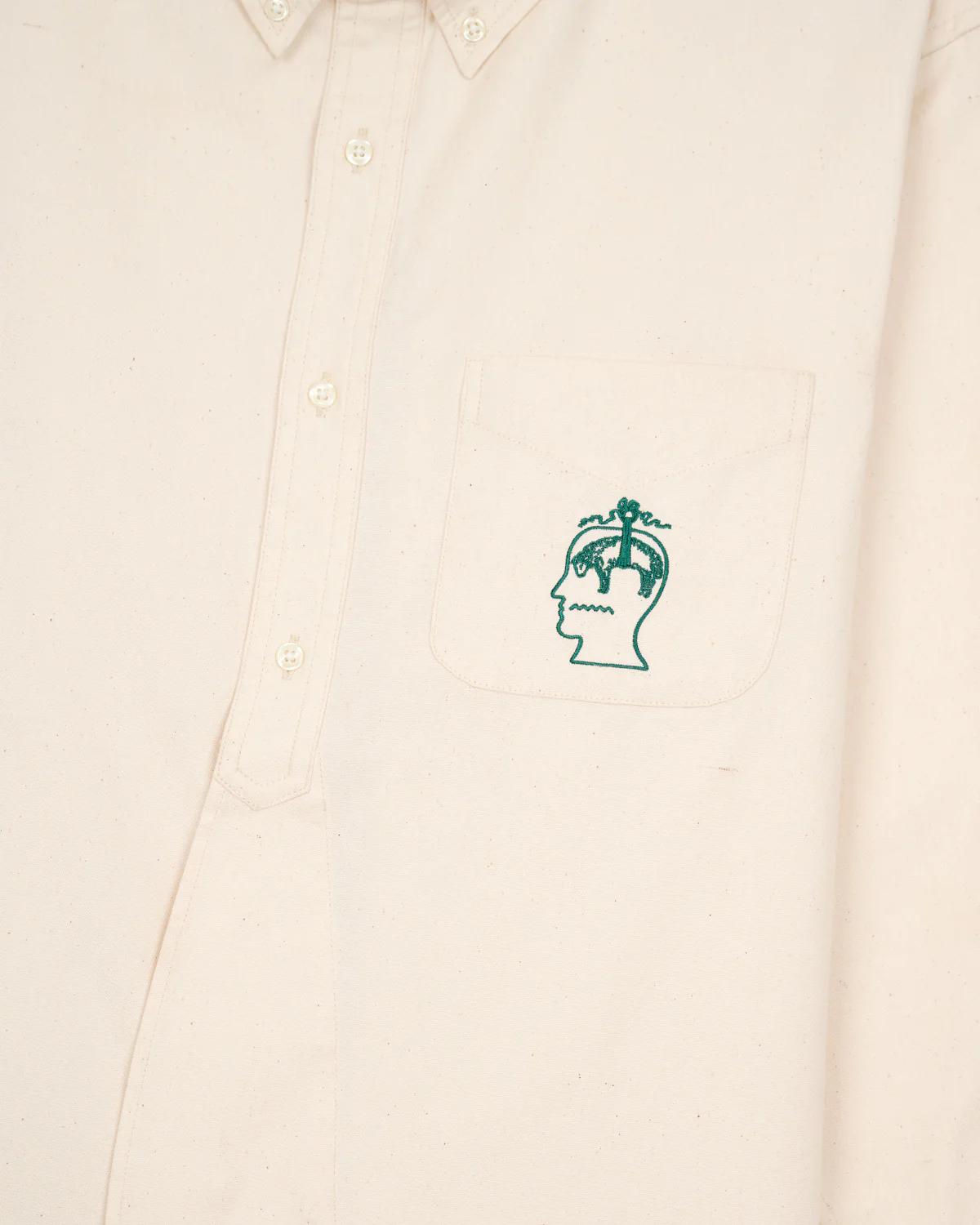 Brooks Brothers California Half Placket Oxford Button Up - Natural - Image 3