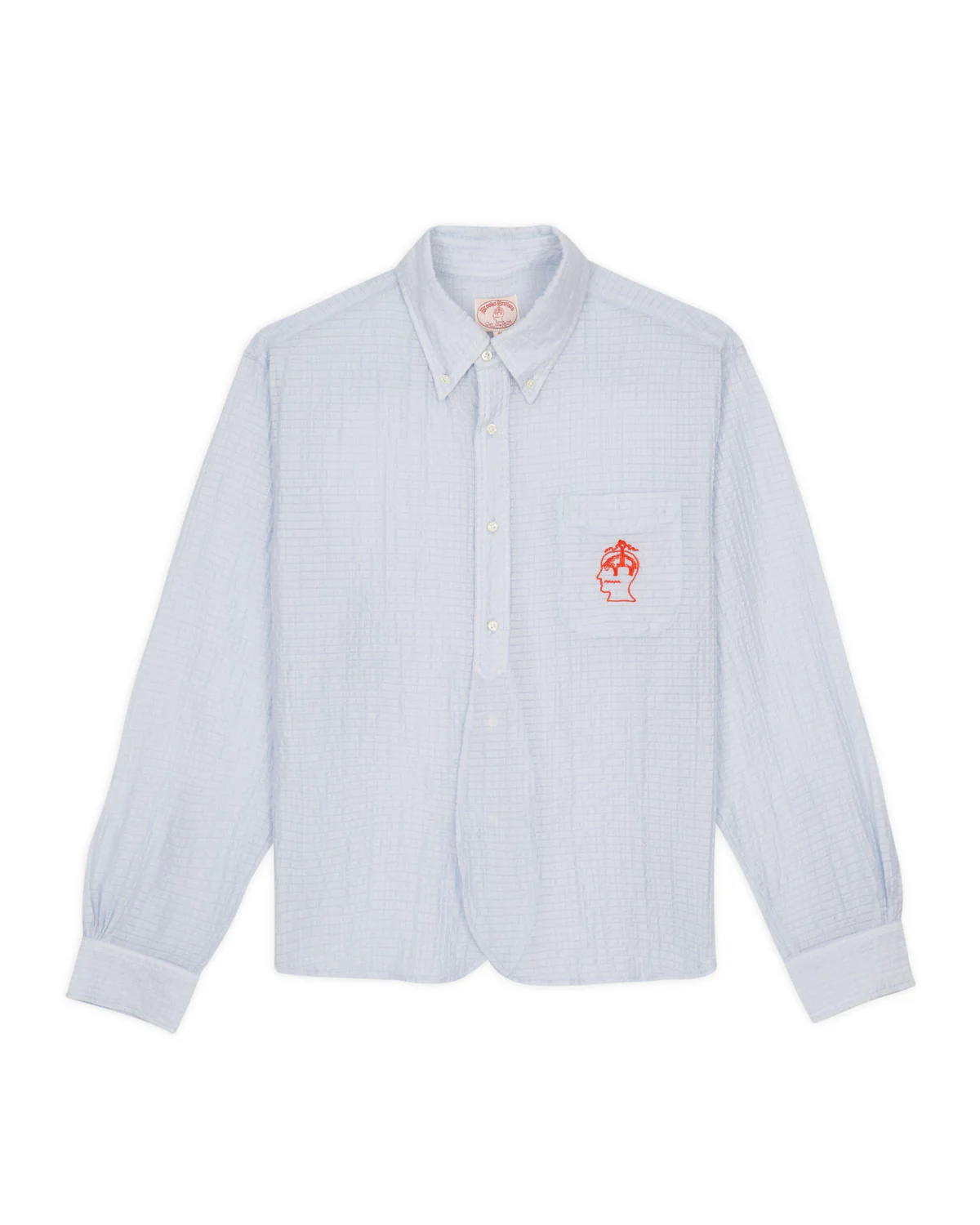 Brooks Brothers California Half Placket Oxford Button Up Shirt - Ice