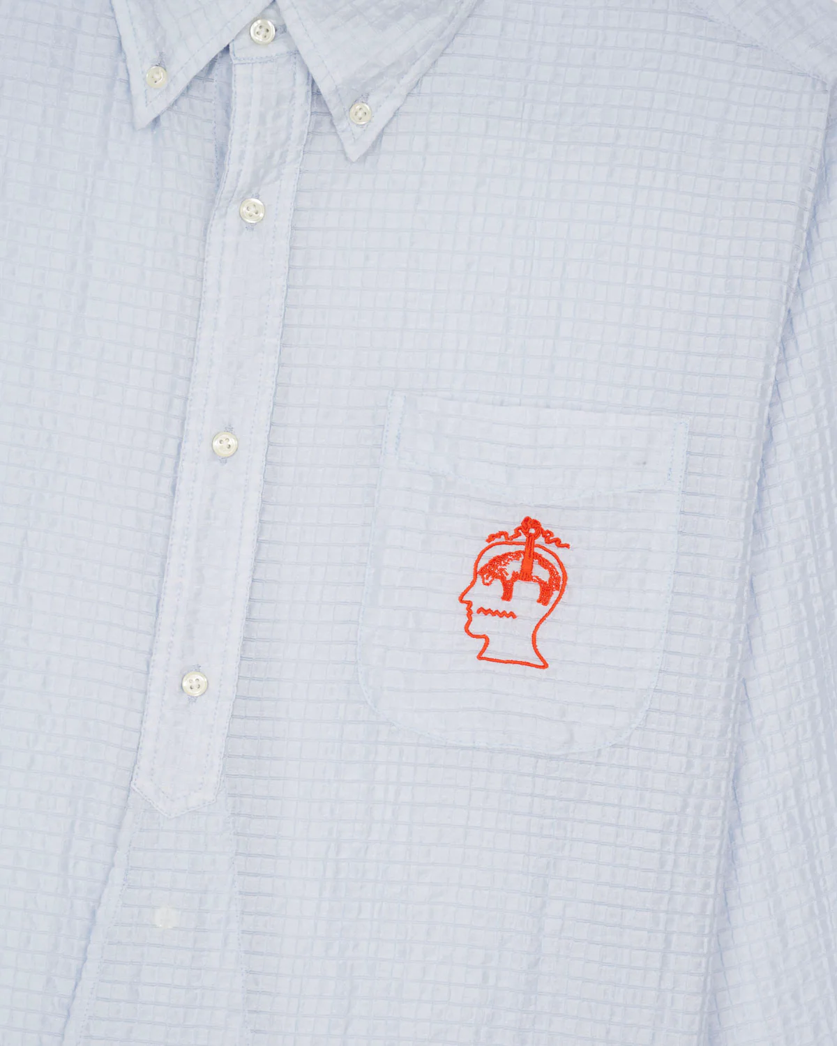 Brooks Brothers California Half Placket Oxford Button Up Shirt - Ice - Image 3