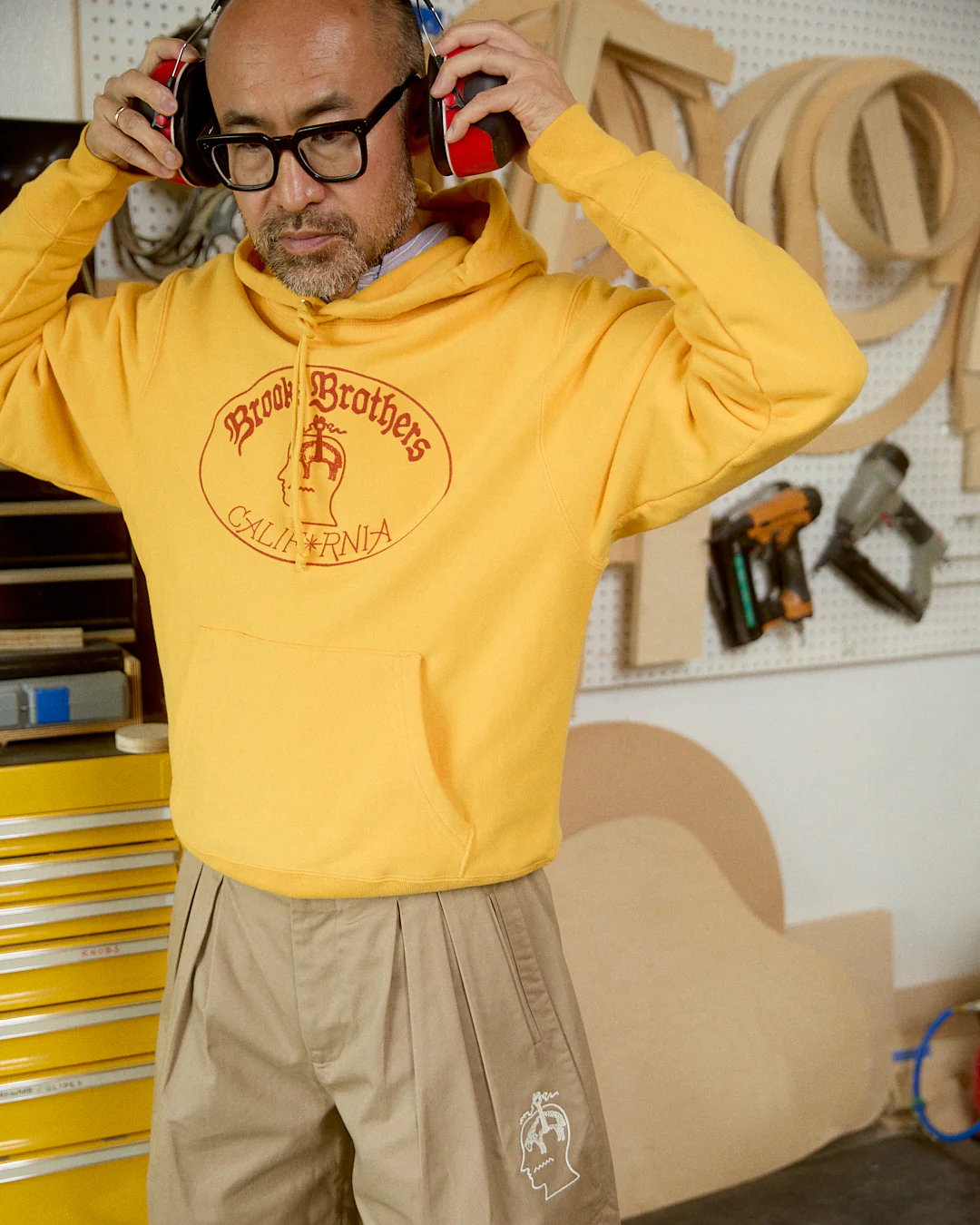 Brooks Brothers California Logo Hoodie - Yellow - Image 2