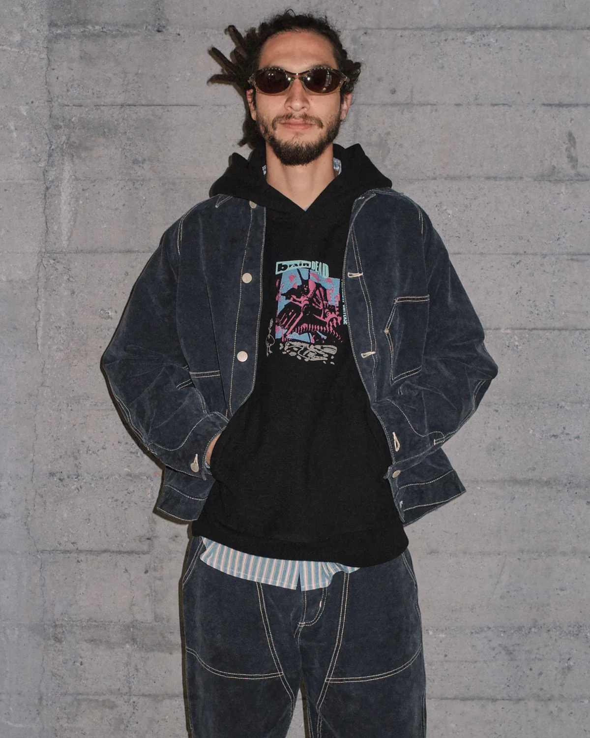 Canvas Cropped Engineer Jacket - Black - Image 2