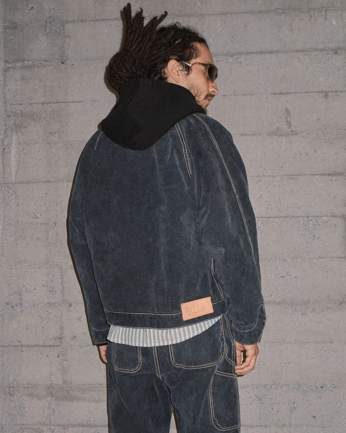 Canvas Cropped Engineer Jacket - Black - Image 6