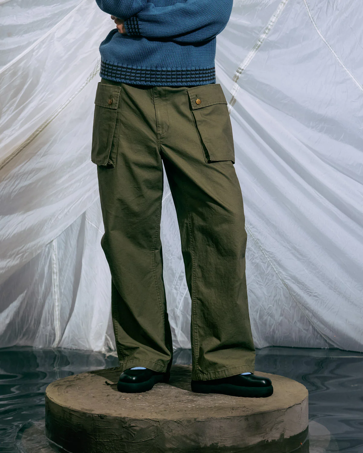Canvas Overpant - Olive - Image 6