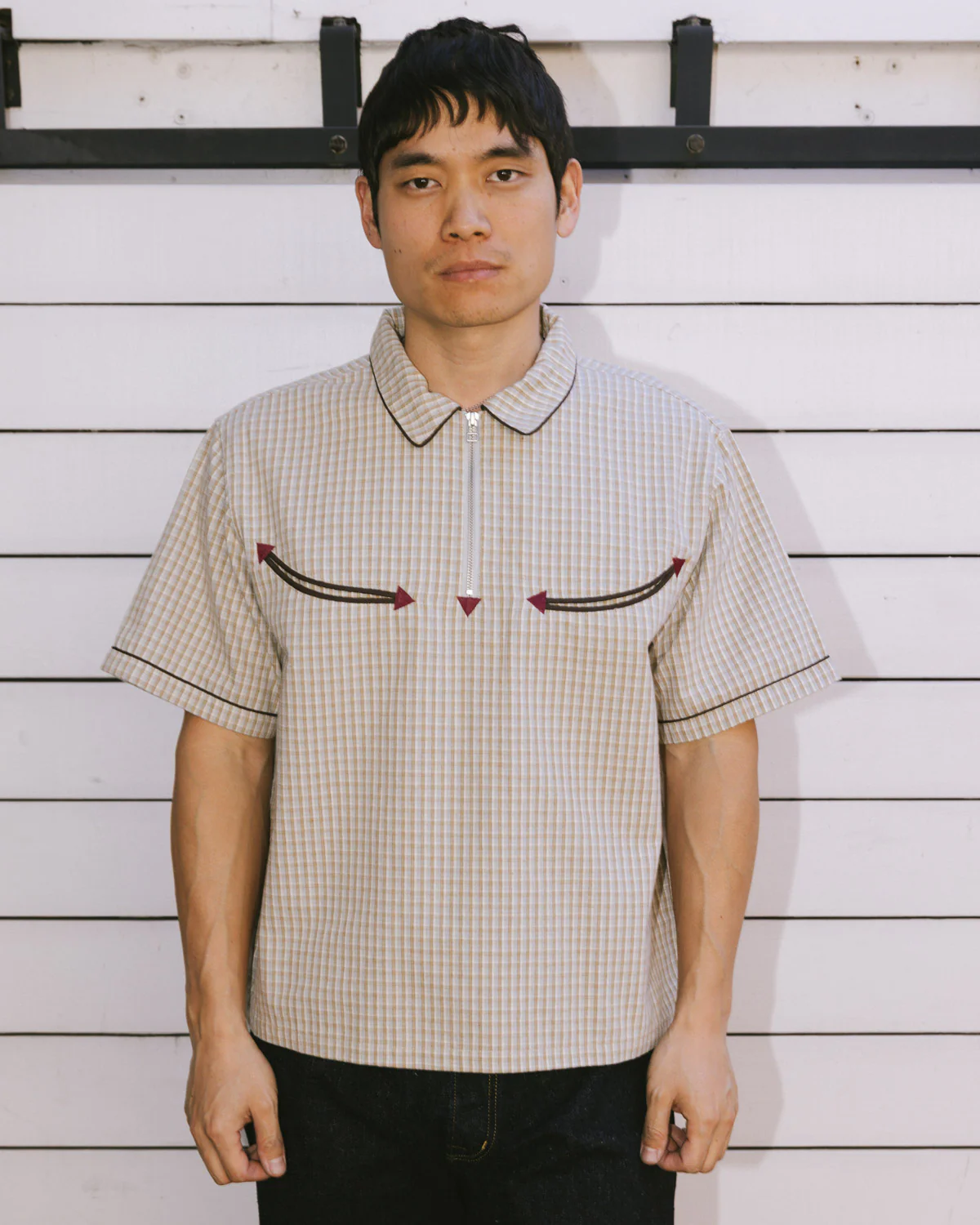 Check Western Shirt - Taupe - Image 2