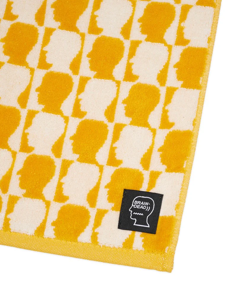 Checkerboard Logohead Hand Towel - Yellow - Image 2