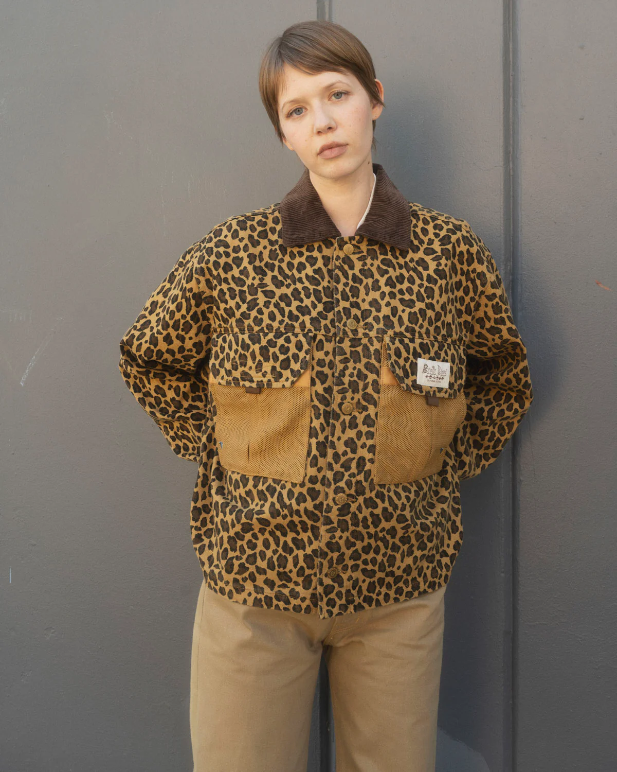Cropped Chore Jacket - Leopard - Image 5