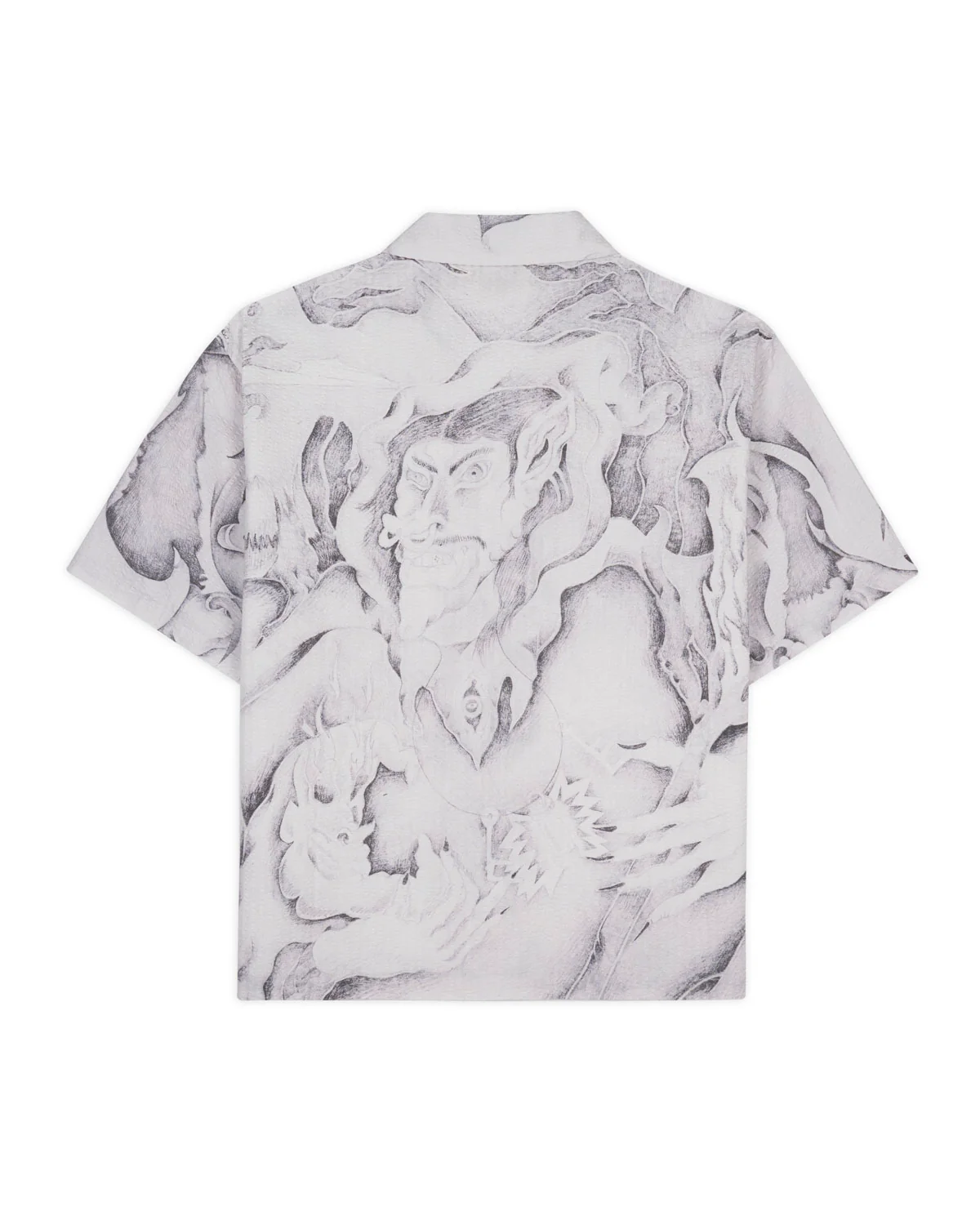 Dragonspeaker Seersucker Short Sleeve Button Up - White Multi - Image 3