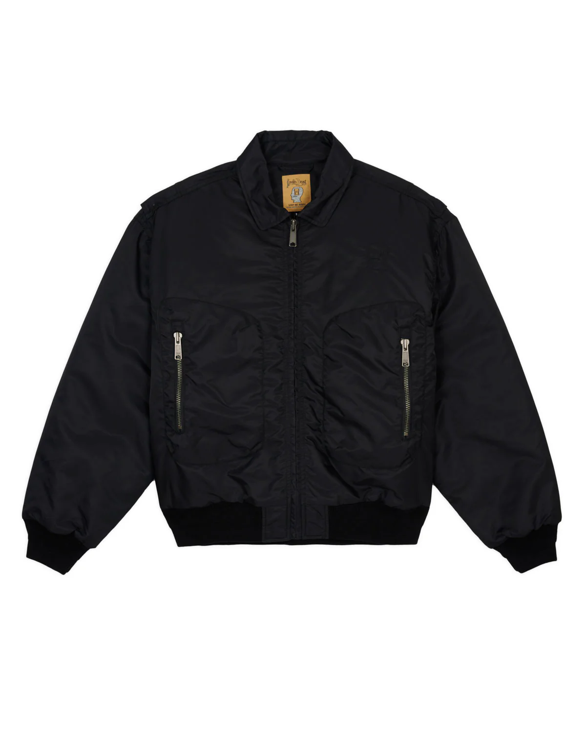 Embroidered 3D Flight Jacket - Black