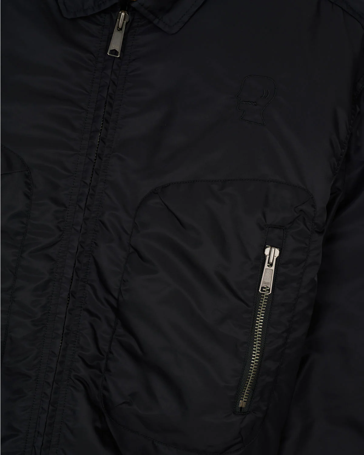 Embroidered 3D Flight Jacket - Black - Image 3