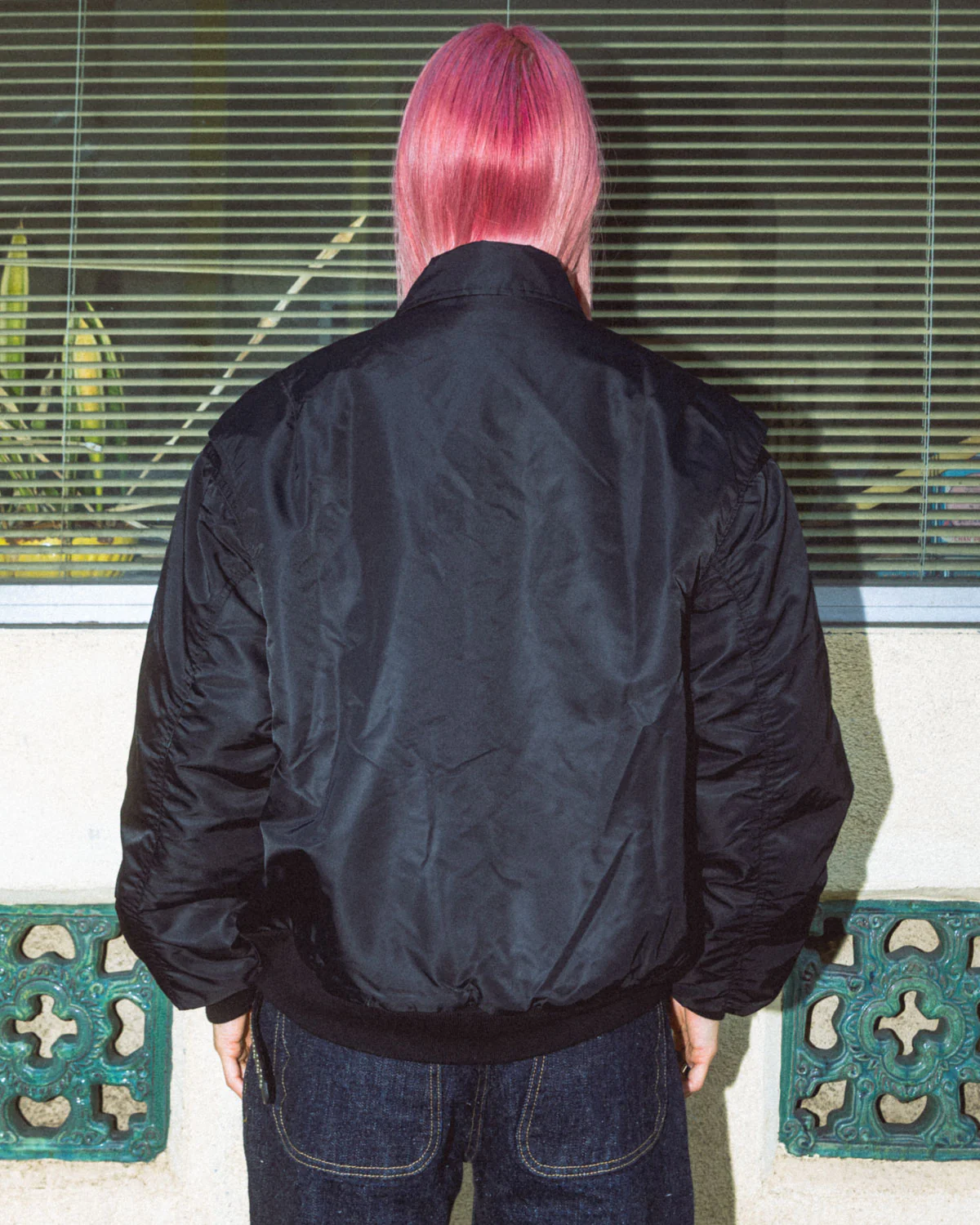 Embroidered 3D Flight Jacket - Black - Image 6
