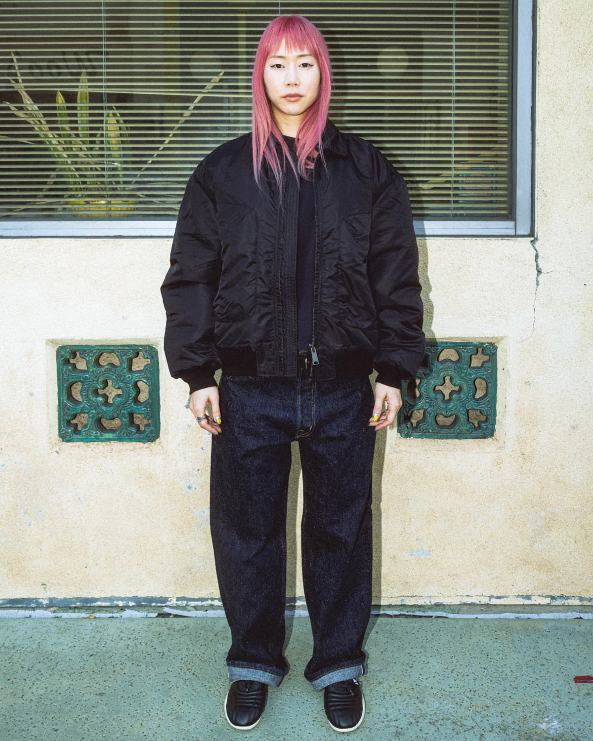Embroidered 3D Flight Jacket - Black - Image 7