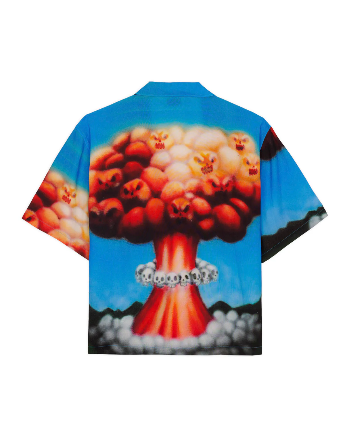 Explosion Short Sleeve Button Down Shirt - Blue Multi - Image 3