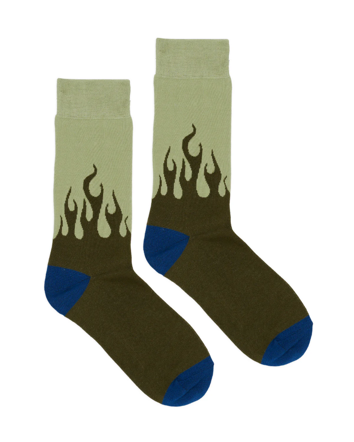 Flames Dress Socks - Green - Image 2