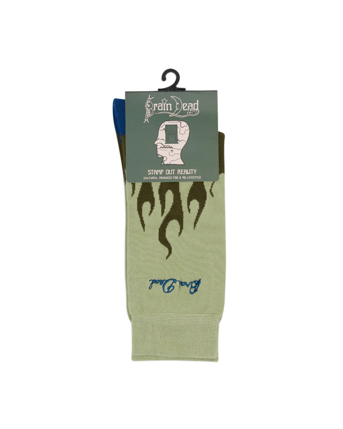 Flames Dress Socks - Green - Image 3