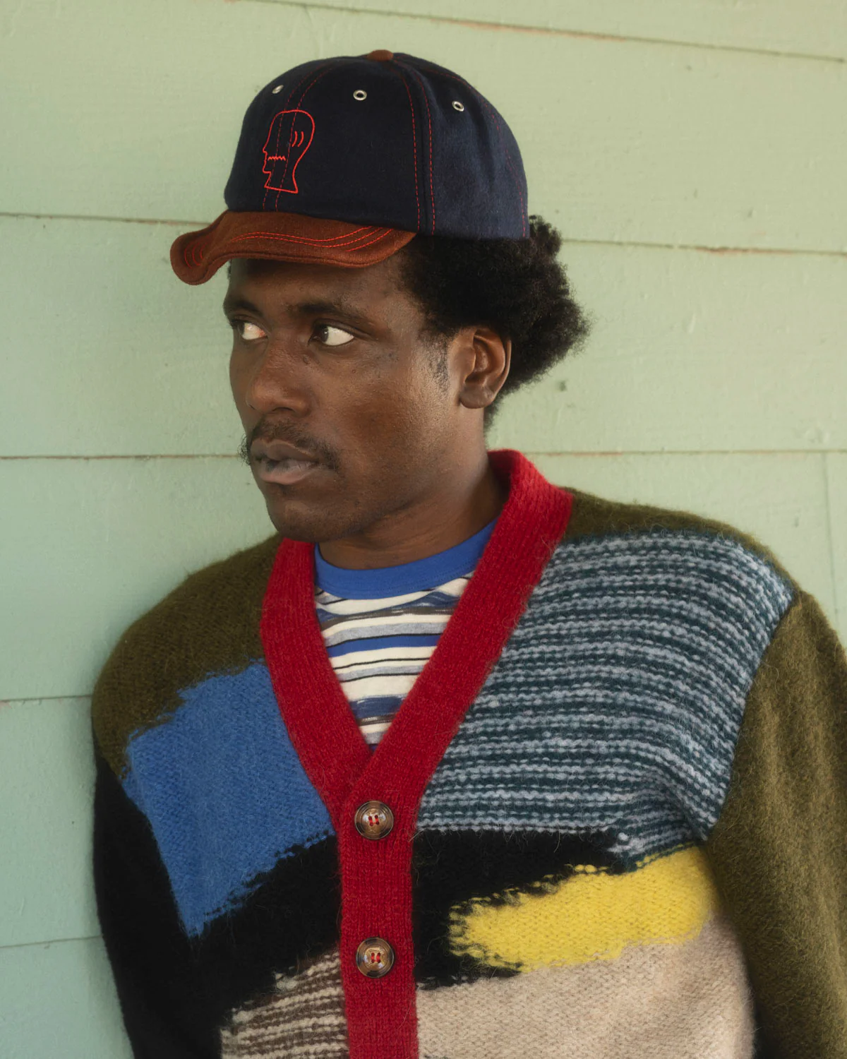 Flannel Wire Brim Hat - Navy - Image 4