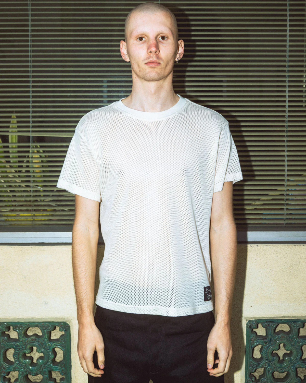 Folk Technology Mesh T-shirt - Cement - Image 2