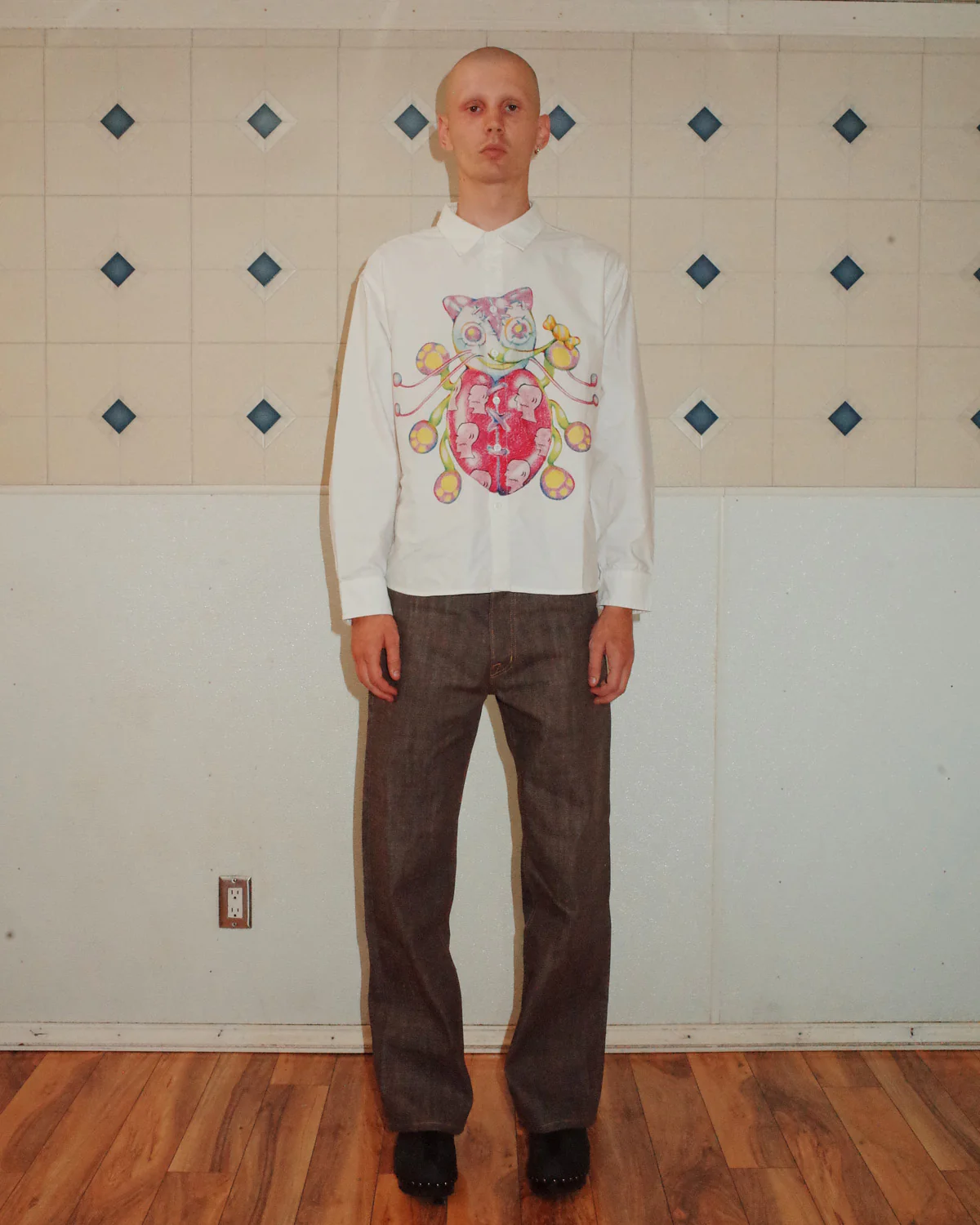 Gaspar Heart Button Up Oxford - White - Image 2