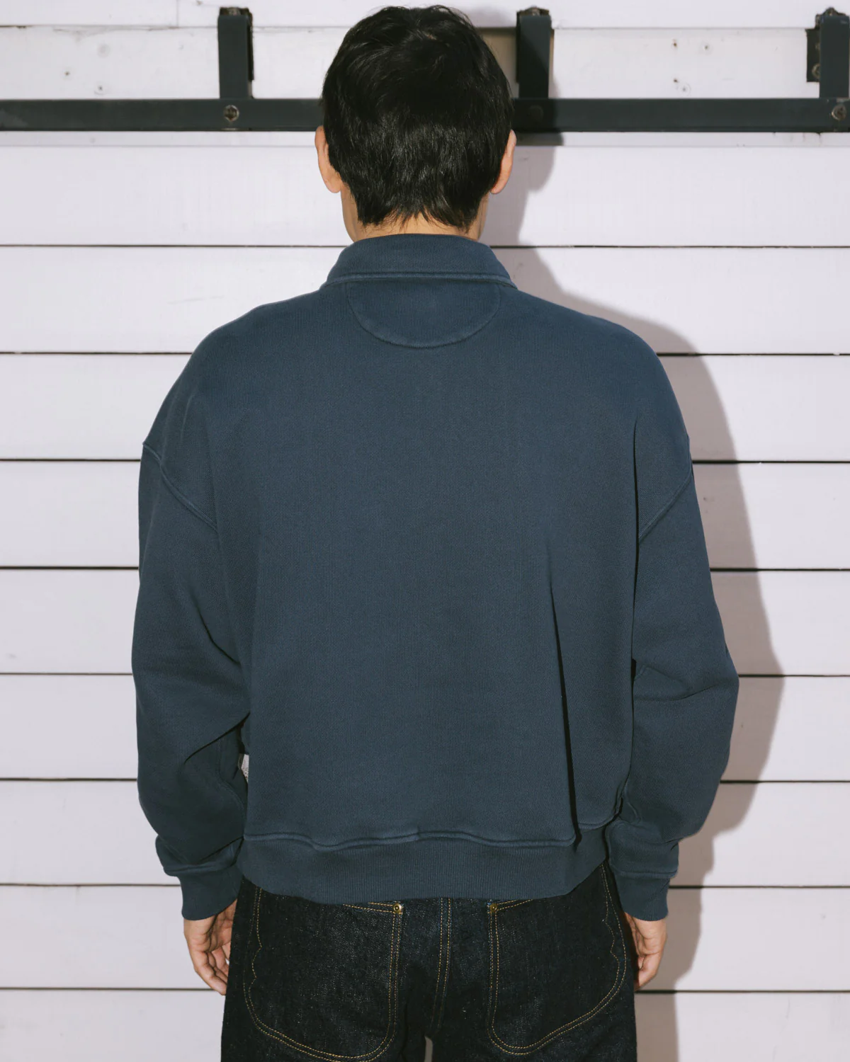 Half Zip Collared Sweatshirt - Midnight - Image 6