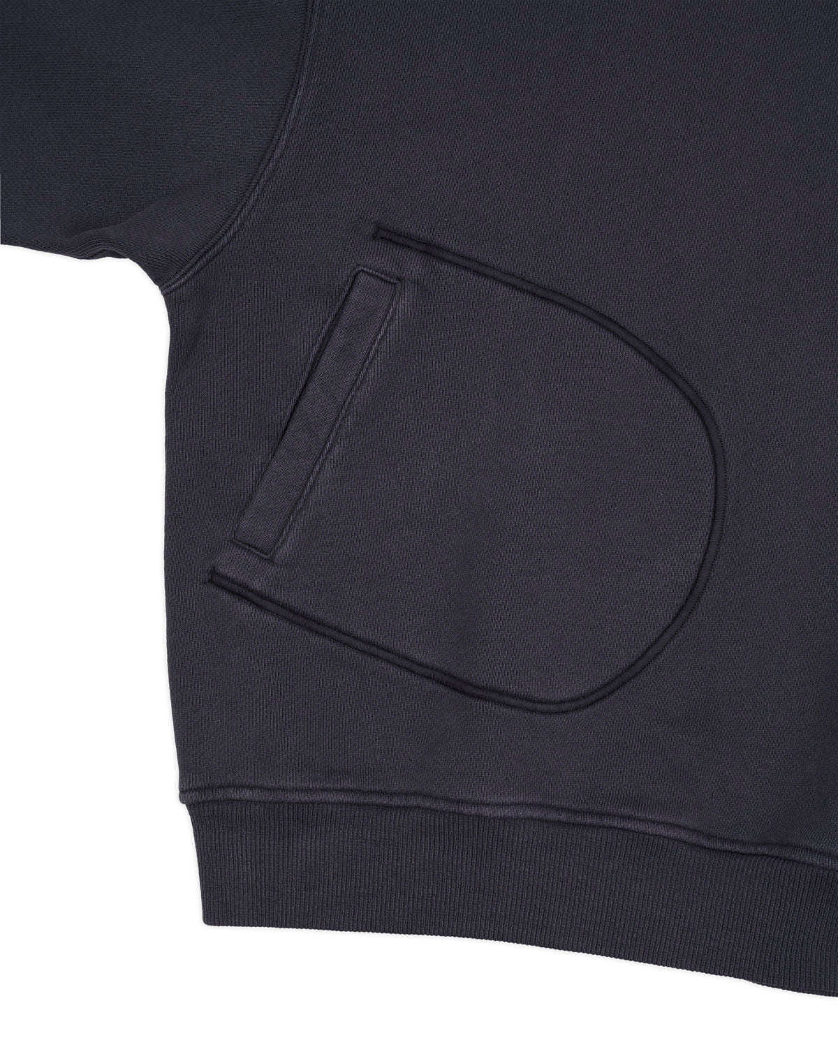 Half Zip Collared Sweatshirt - Washed Black - Image 3