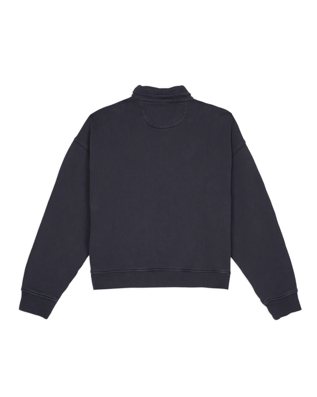 Half Zip Collared Sweatshirt - Washed Black - Image 5