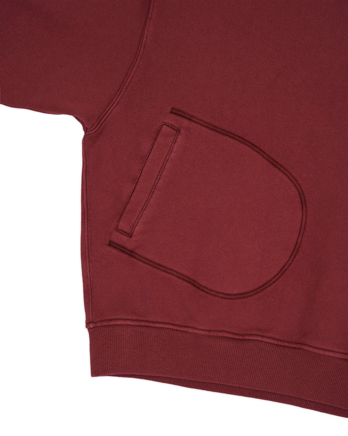 Half Zip Collared Sweatshirt - Wine - Image 3