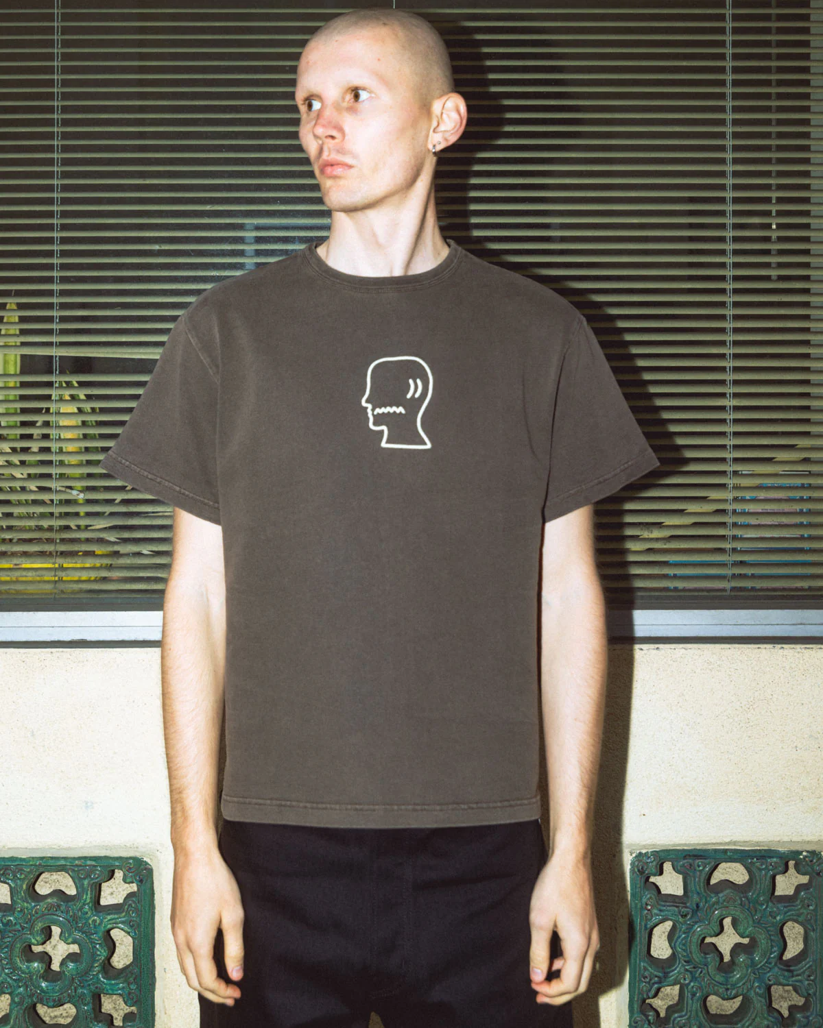 Heavyweight 3D Embroidery Logohead T-shirt - Brown - Image 2