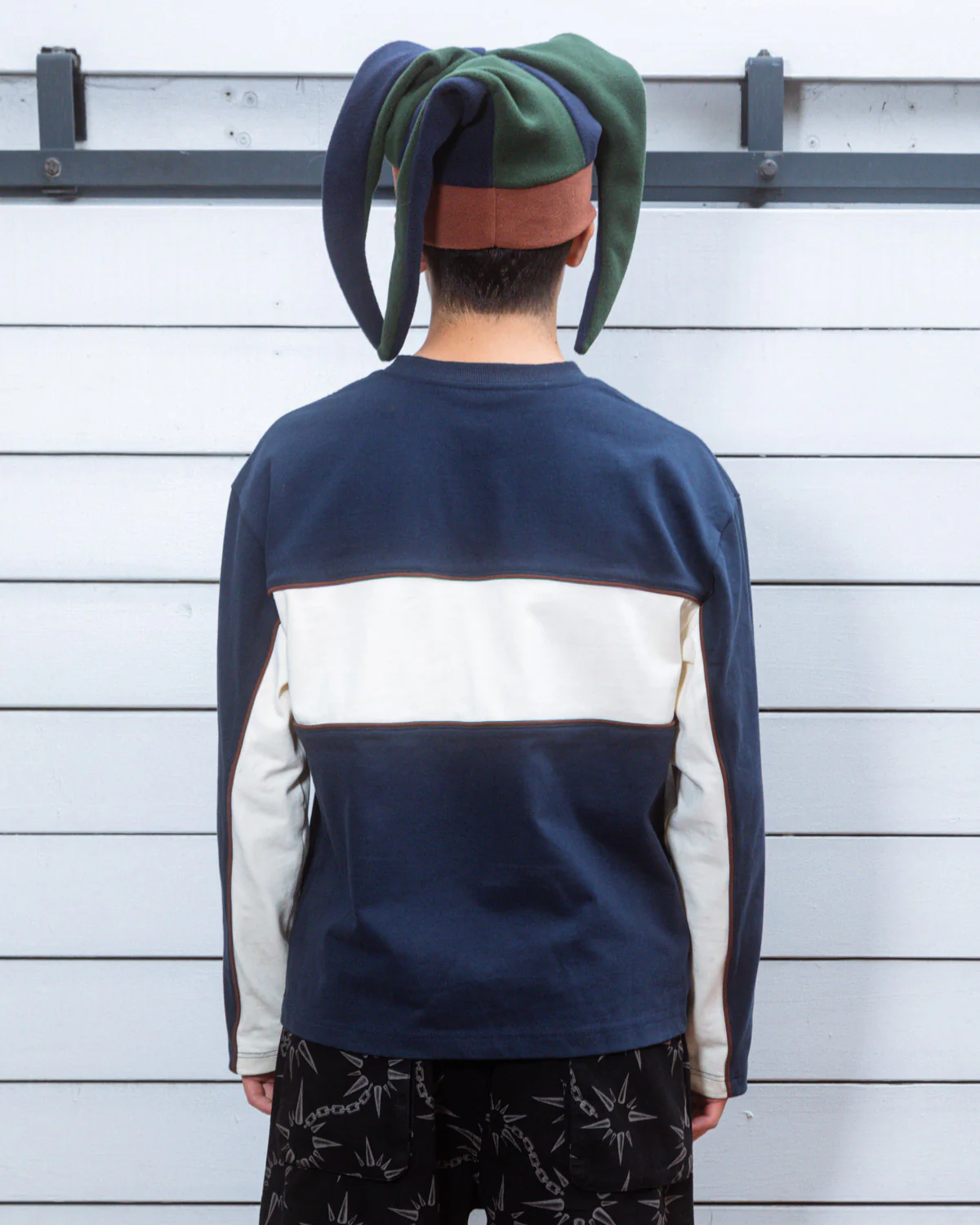 Heavyweight Paneled Long Sleeve Shirt - Navy - Image 7