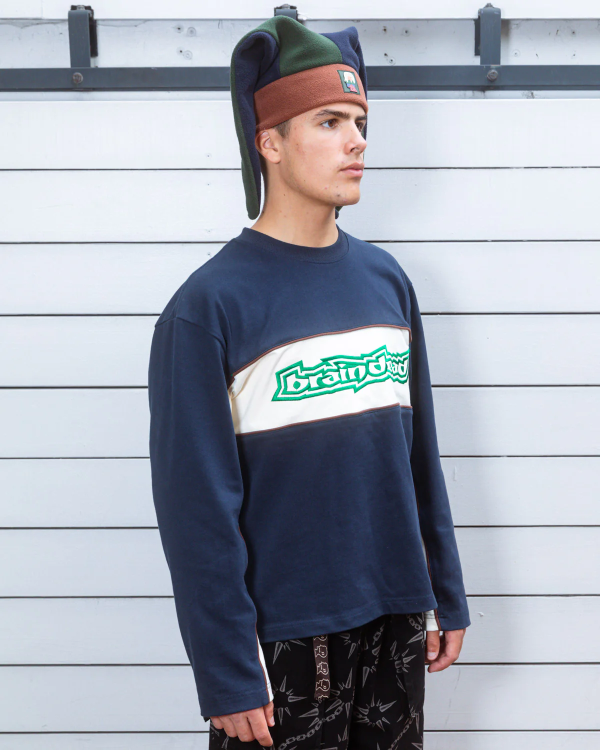 Heavyweight Paneled Long Sleeve Shirt - Navy - Image 9